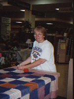 Connie with quilt